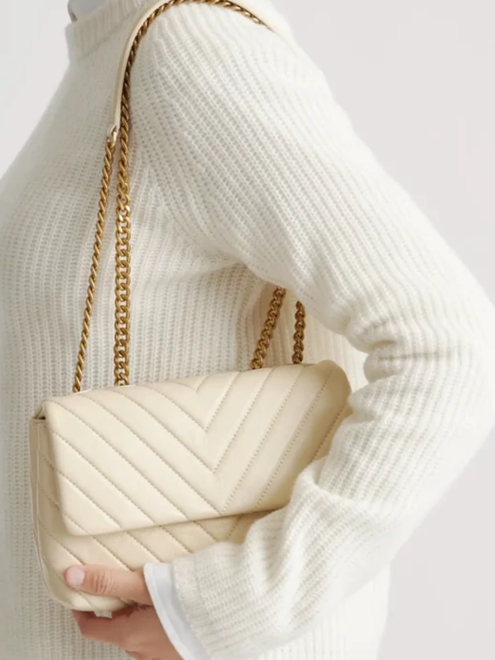 QUINCE ITALIAN LEATHER QUILTED CONVERTIBLE CROSSBODY BAG.